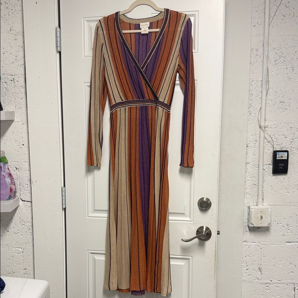 Foxiedox Metallic Shimmer Colorful Dress - Long Sleeve LIKE NEW - Size XS